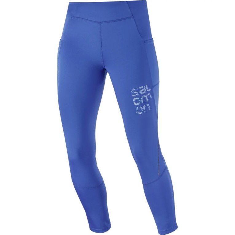 Calça Legging Salomon Cross Run 25'' Feminino Azuis | PT G54260